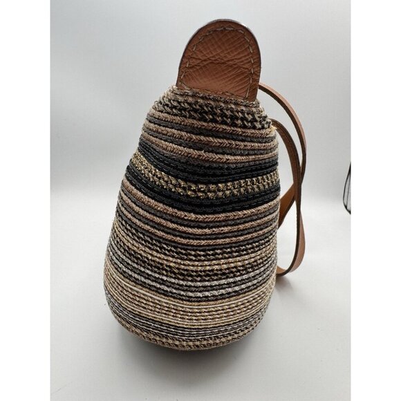 Eric Javits Purse Woven Straw Multicolor Gold Medium Shoulder Hand Bag $480 - Picture 6 of 16